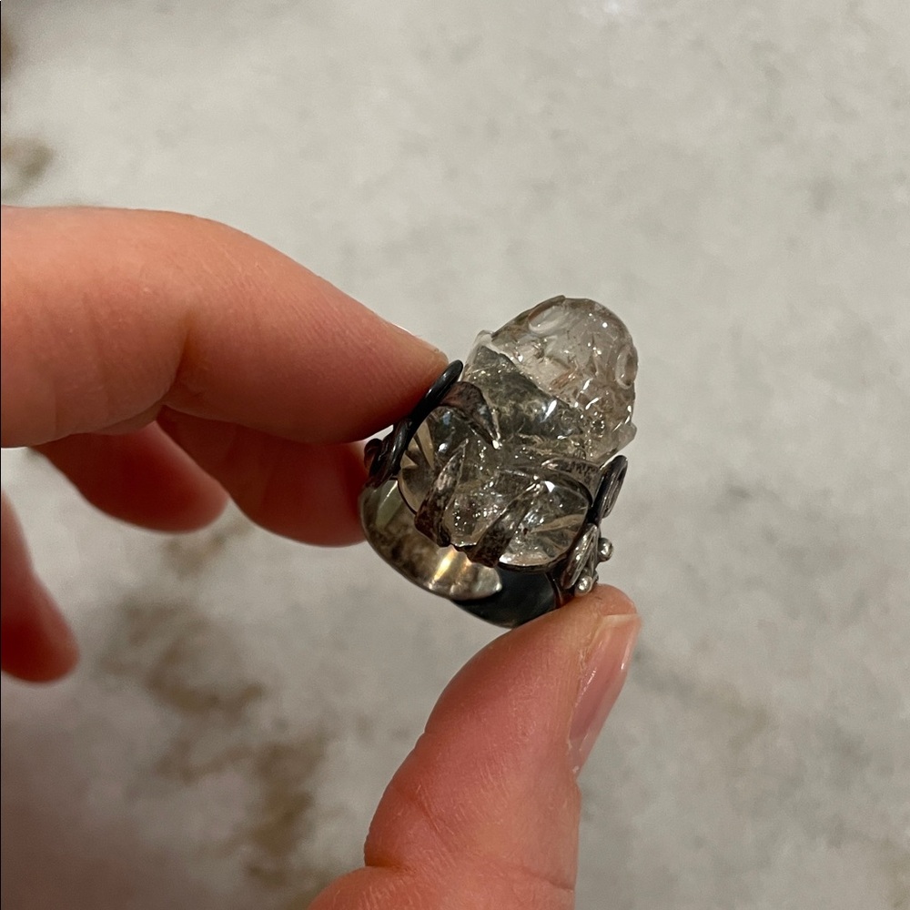 Silver and Clear Crystal Ring
